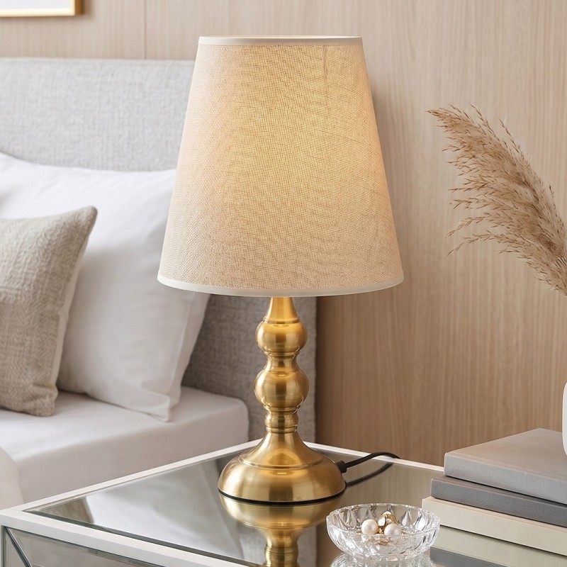 Veilleuse chambre à Coucher Avec abat jour Ø 22 cm - Bronze