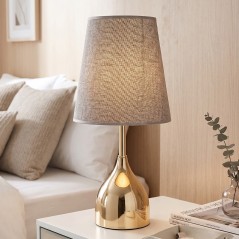 Veilleuse chambre à Coucher Avec abat jour Ø 22 cm - Doré