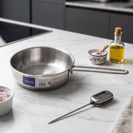 Poêle Sauteuse en Inox avec Manche Long - Korkmaz