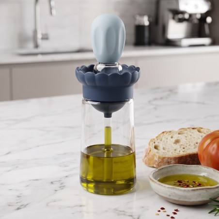 Huilier en Verre avec Pinceau en Silicone Intégré