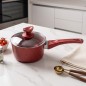 Casserole Granite Rouge avec Couvercle en Verre 18 cm Casserole Granite Rouge avec Couvercle en Verre 18 cm