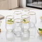 Lot de 6 Verres à Eau en Verre avec Bordure Dorée Lot de 6 Verres à Eau en Verre avec Bordure Dorée