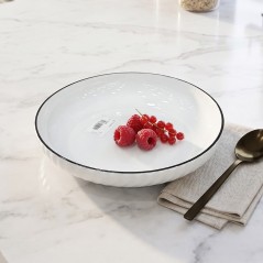 Saladier de Service en Céramique Blanche 24 cm