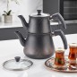 Théière Double en Granite 0,75 L et 1,75 L Gris - MCS Théière Double en Granite 0,75 L et 1,75 L Gris - MCS
