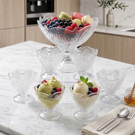 Service à Crème en Verre 7 Pièces