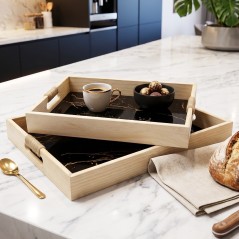 Lot de 2 Plateaux de Service en Bois