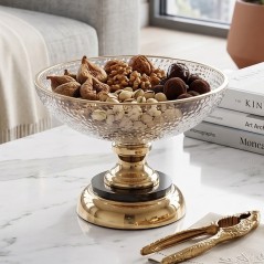 Coupe à Fruits sur Pied en Verre Martelé
