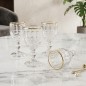 Lot de 6 Coupe à Zrir en Verre Bordure Dorée