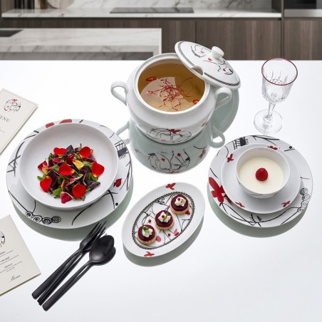 Service de Table en Porcelaine 31 Pièces - Les Toits De Paris