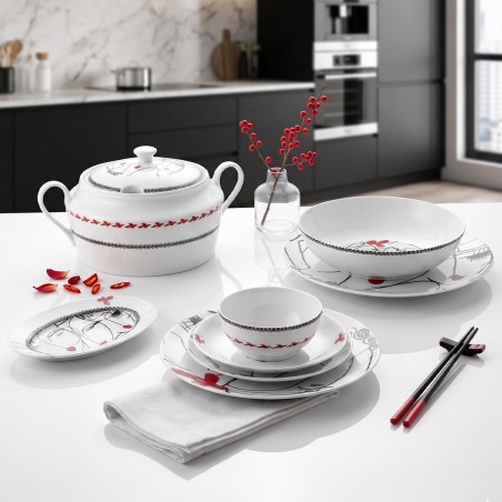 Service de Table en Porcelaine 31 Pièces - Les Toits De Paris