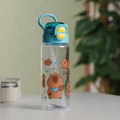 Gourde d'eau 660 ML  avec Paille Bleu