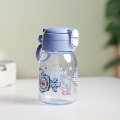 Gourde d'eau 400ML avec Paille Bleu