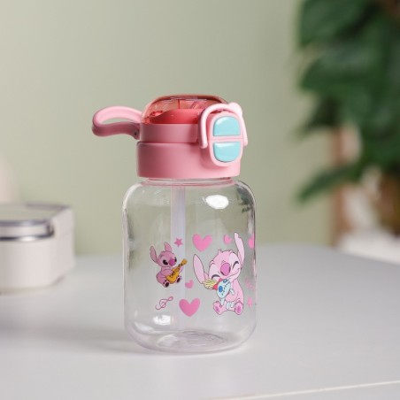 Gourde d'eau 550ML avec Paille Rose