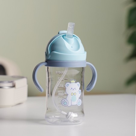 Gourde d'eau 350ml avec Paille Bleu