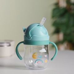 Gourde d'eau 250ML avec Paille Vert