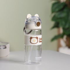Gourde d'eau 610ML avec Paille Blanc