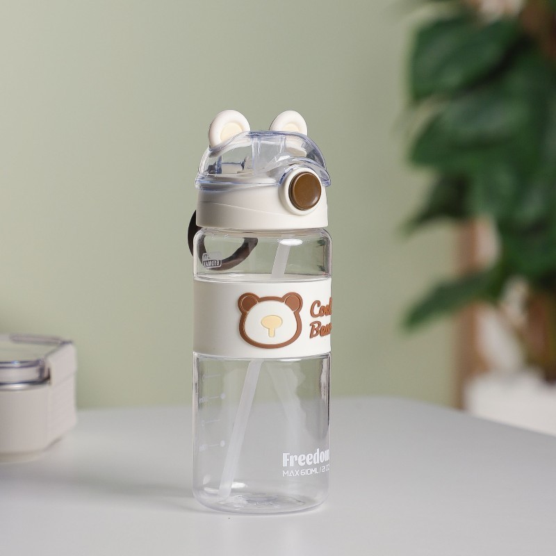 Gourde d'eau 610ML avec Paille Blanc