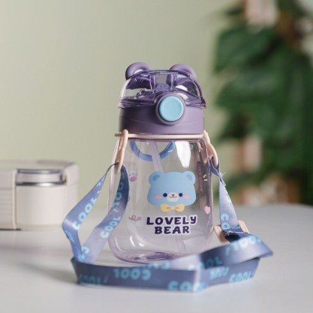 Gourde d'eau 550ML avec Paille et Sangle Volet