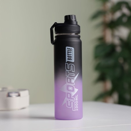 Bouteille de Sport 1L avec Couvercle Hermétique Violet