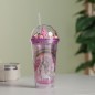 Gobelet Isotherme 400ML avec Paille Violet Gobelet Isotherme 400ML avec Paille Violet