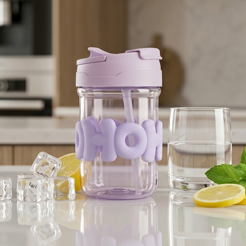 Gourde d'eau en plastique 450ML - Violet