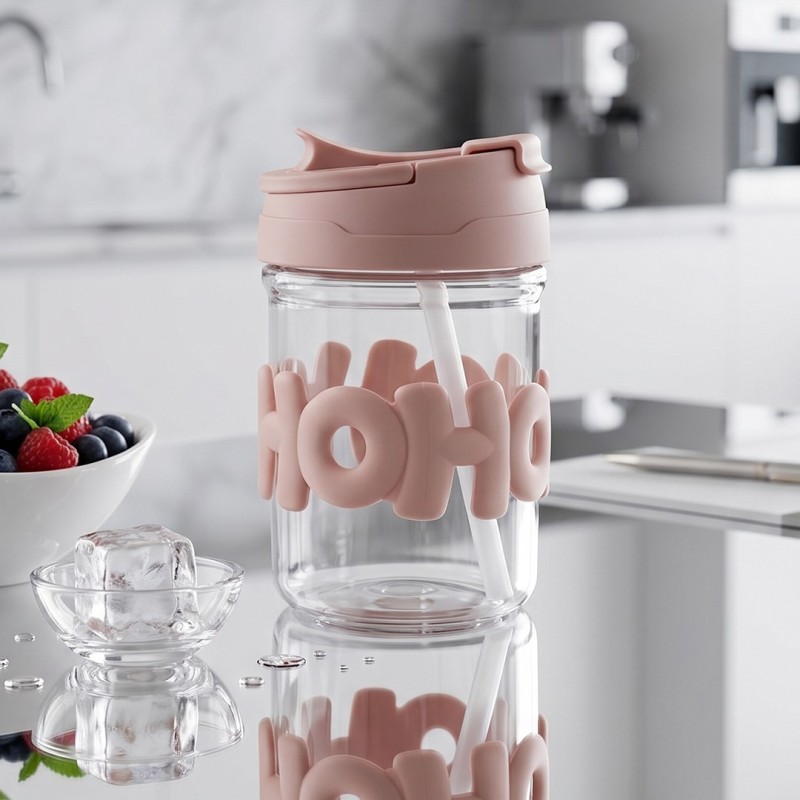 Gourde d'eau en plastique 450ML - Rose