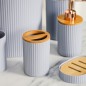 Série salle de bain 7 Pièces en Plastique Rond - Gris