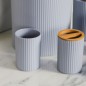 Série salle de bain 7 Pièces en Plastique Rond - Gris
