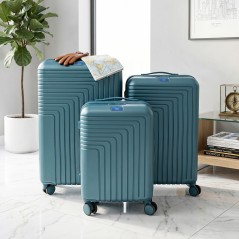 Série de 3 Valises Incassable en ABS Bleu - ABM