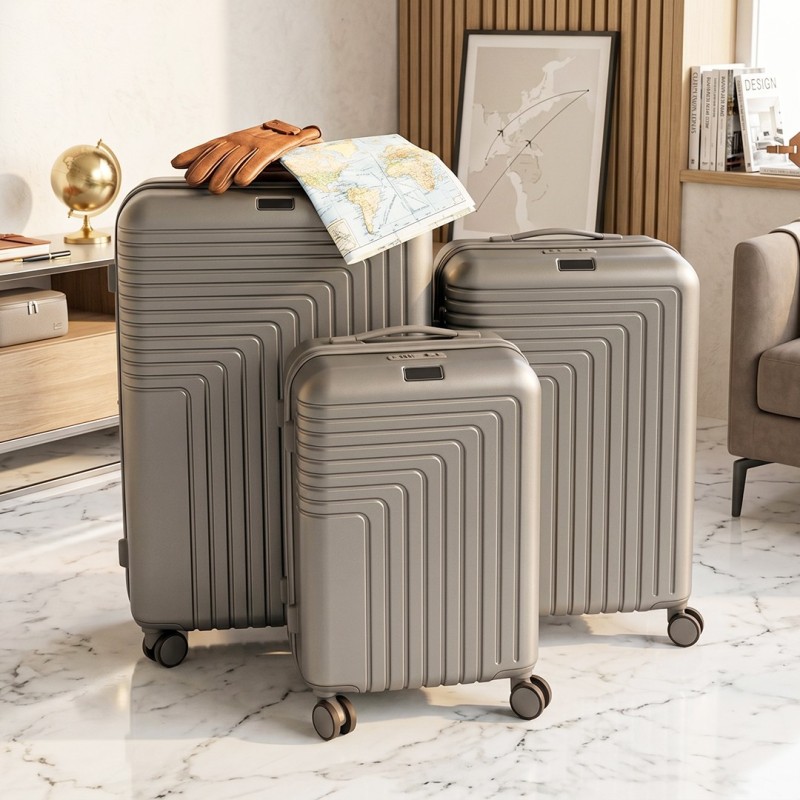 Série de 3 Valises Incassable en ABS Gris - ABM Série de 3 Valises Incassable en ABS Gris - ABM