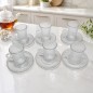 Lot de 6 Verres à Thé Martelé avec Sous-tasses