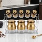 Porte-Épices avec Support Métallique  8 Pots en Verre - Bronze