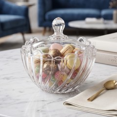 Bonbonnière en Verre Transparente avec Couvercle