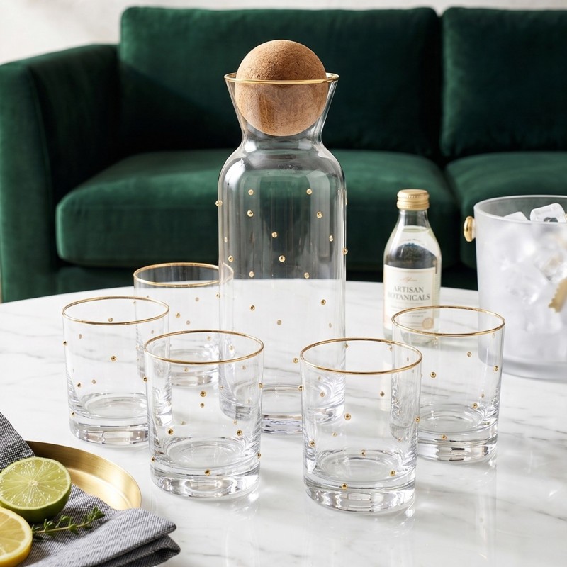 Service à Eau en Verre 7 Pièces – Carafe et 6 Verres