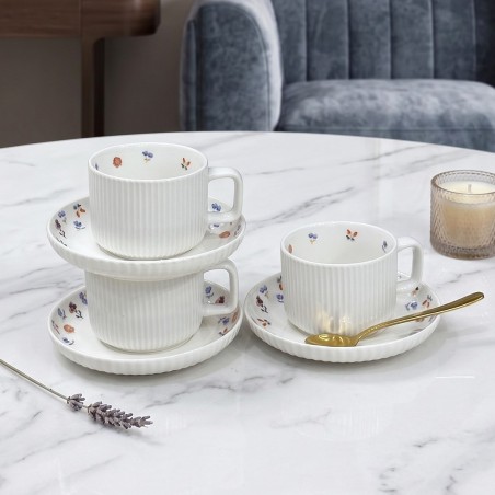 Service à Café au Lait en Porcelaine 12 Pièces