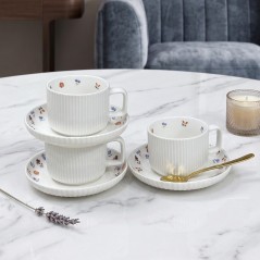 Service à Café Noir en Porcelaine 12 Pièces