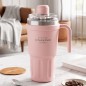 Thermos en Plastique avec Paille et Poignée 600ML