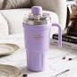 Thermos en Plastique avec Paille et Poignée 600ML