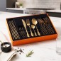 Coffret Ménagère 24 Pièces en Acier Inoxydable Doré Coffret Ménagère 24 Pièces en Acier Inoxydable Doré