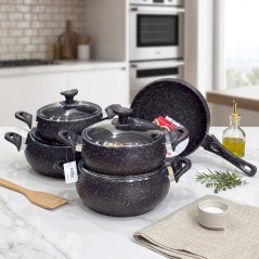 Batterie de Cuisine en Granite 9 Pièces  - ABM