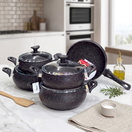Batterie de Cuisine en Granite 9 Pièces  - ABM