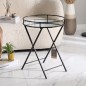 Table d’Appoint Pliante avec Plateau en Verre