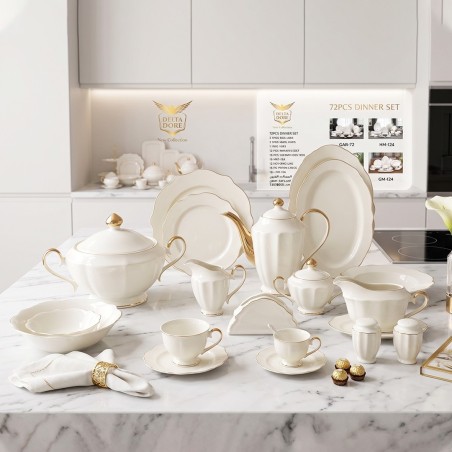 Service de Table en Porcelaine 72 Pièces - Delta Dore GM-72