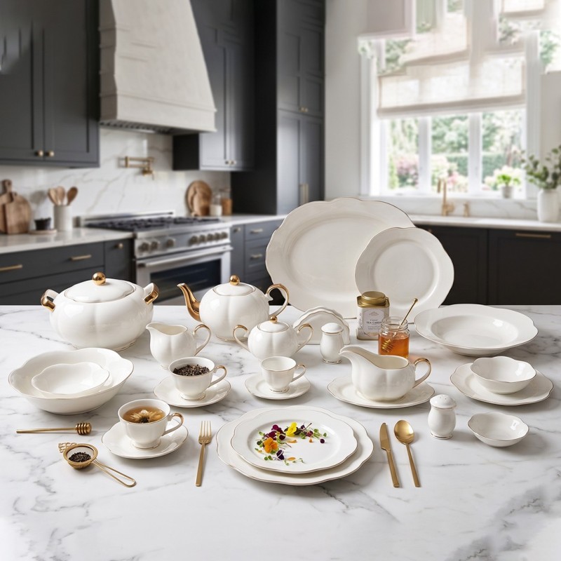 Service de Table en Porcelaine 72 Pièces - Delta Dore NY-72 Service de Table en Porcelaine 72 Pièces - Delta Dore NY-72