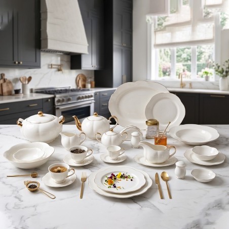 Service de Table en Porcelaine 72 Pièces - Delta Dore NY-72