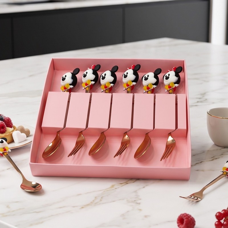 Lot de 6 Cuillères & Fourchettes – Mickey & Minnie