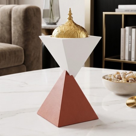Encensoir Design Géométrique avec Couvercle Doré