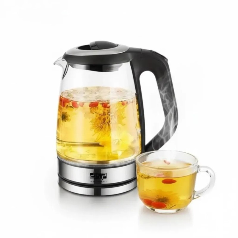 Bouilloire Électrique en Verre 2L 2200W avec Indicateur LED – DSP KK1273