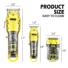 Kit Tondeuse & Rasoir Professionnel 3-en-1 8W Jaune – DSP 80105