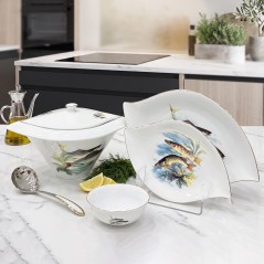 Service à Poisson en Porcelaine 29 Pièces – Décor Poisson